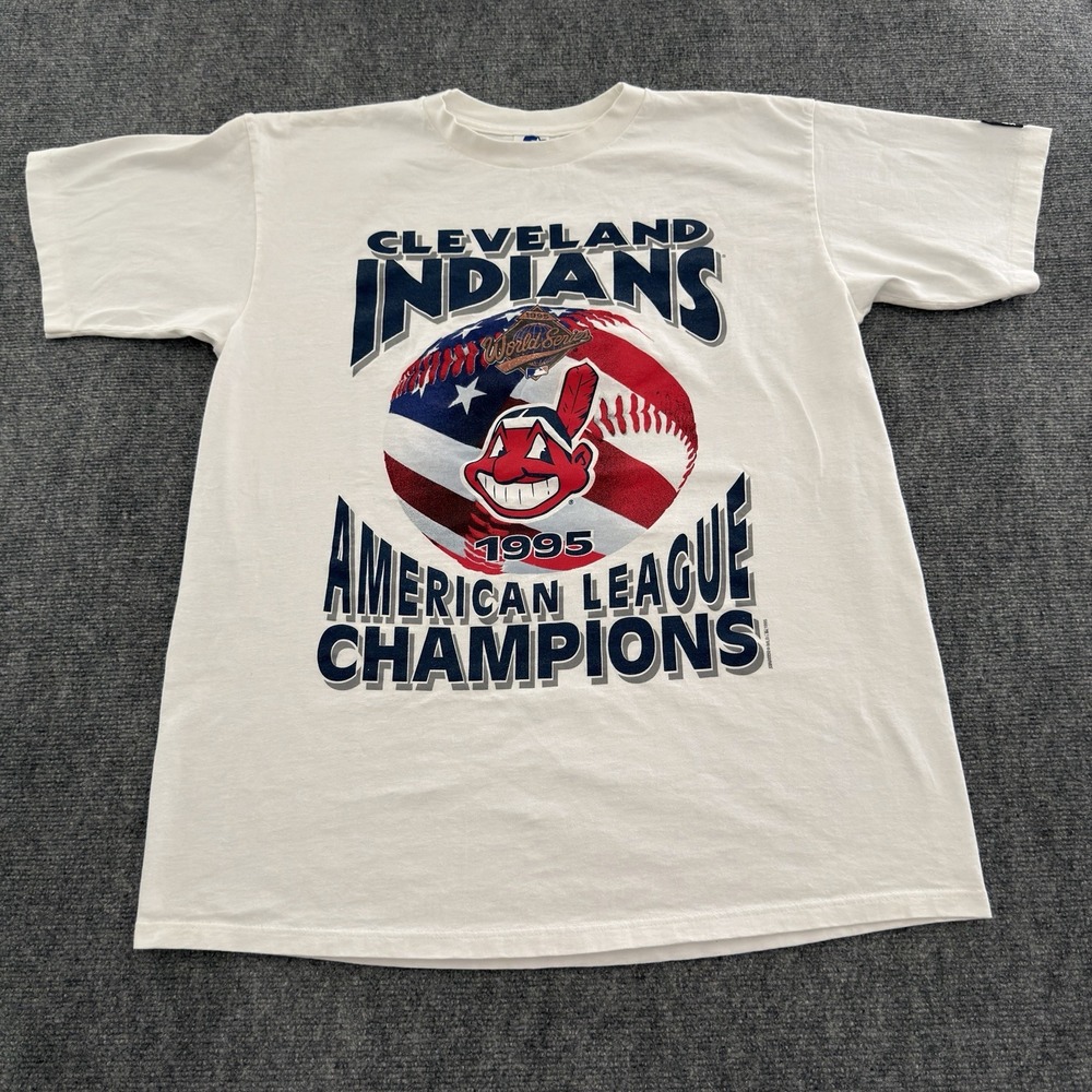 Vintage Cleveland Indians Starter T Shirt L Mens 90s 1995 World Series MLB